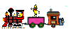 Train — a dancing banana meme (animated GIF)