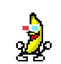 3D Glasses Banana — dancing banana sticker