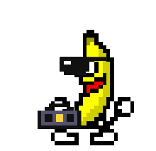 Boombox Banana — dancing banana sticker