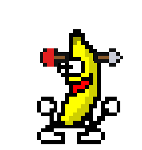 Arrow Through the Head — transparent dancing banana sticker