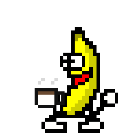 But First, Coffee — transparent dancing banana sticker