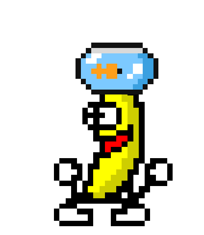 Fishbowl Head — transparent dancing banana sticker