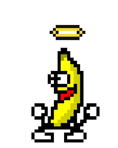 Who, Me? — transparent dancing banana sticker