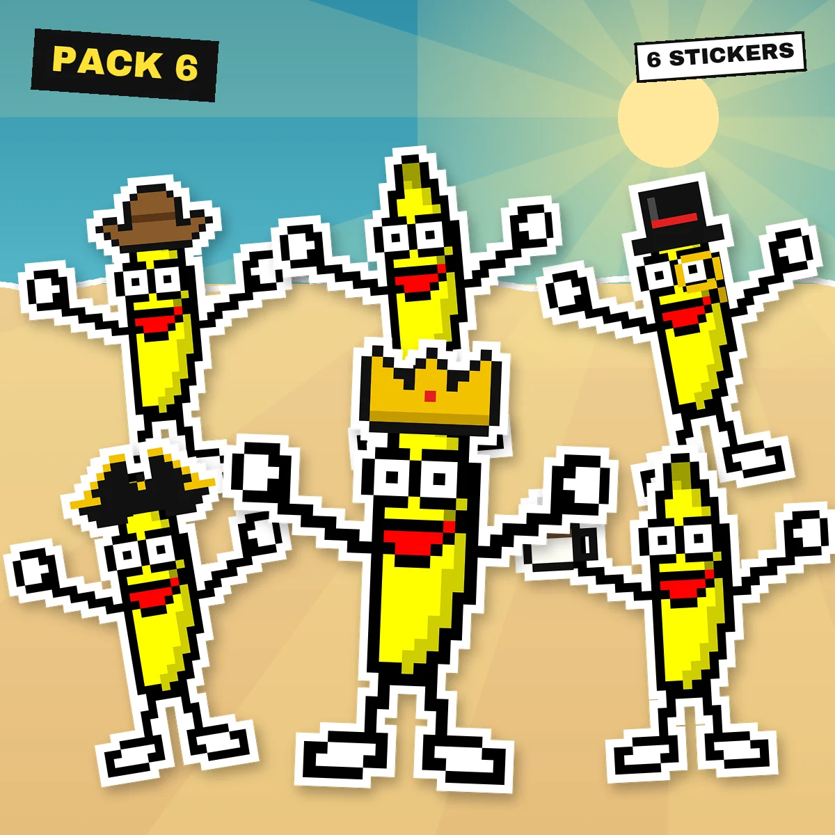 Beach Day: Crown, Cowboy, Top Hat & Monocle, Captain, But First, Coffee and the Original