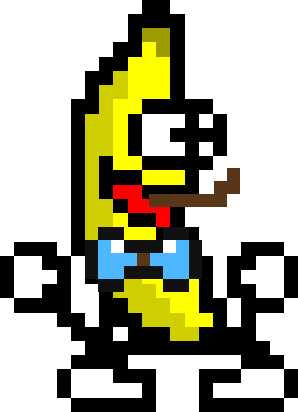 Barty, the bartender — banana rave pixel sprite