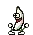 White — a dancing banana meme
