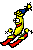 Skiing — a dancing banana meme
