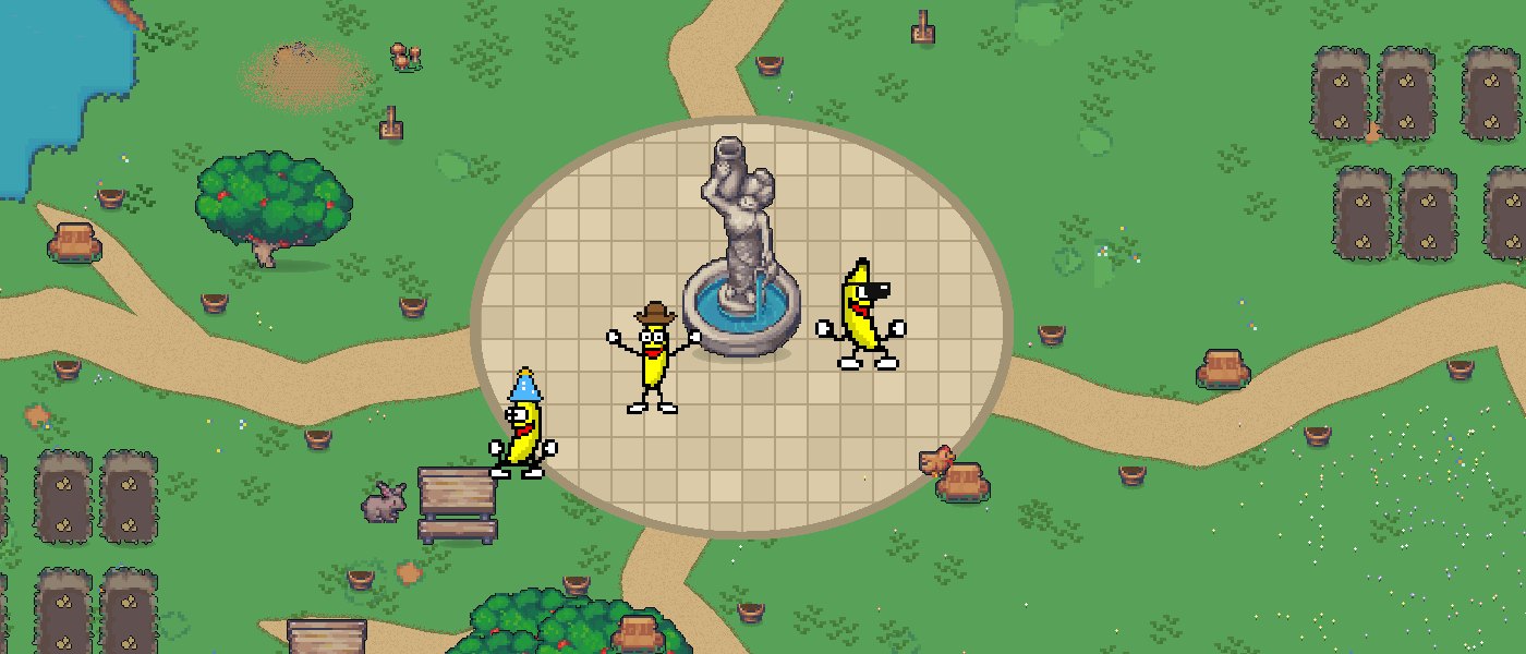 The Park in Banana World — bananas at the fountain plaza