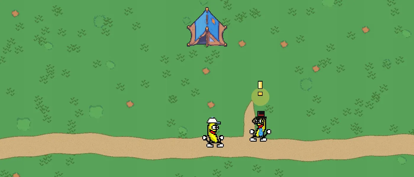 Nib the registrar waiting with a quest at the homestead gate