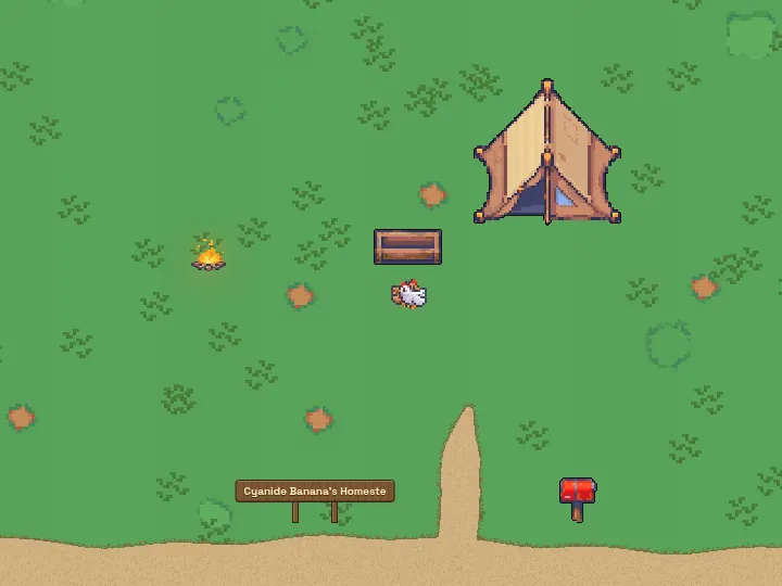 Cyanide Banana’s Homestead, a homestead a visitor built in Banana World